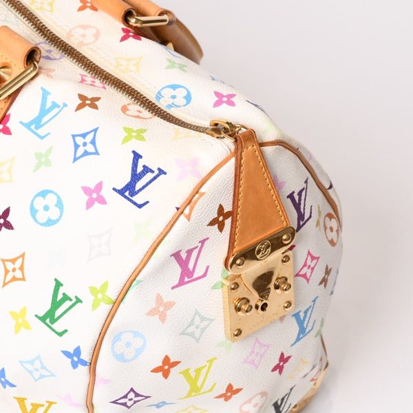 LOUIS VUITTON ルイヴィトン キーポル45 ボストンバッグ M92641 モノグラム マルチカラー ホワイト 村上隆 良品 中古 4b014128