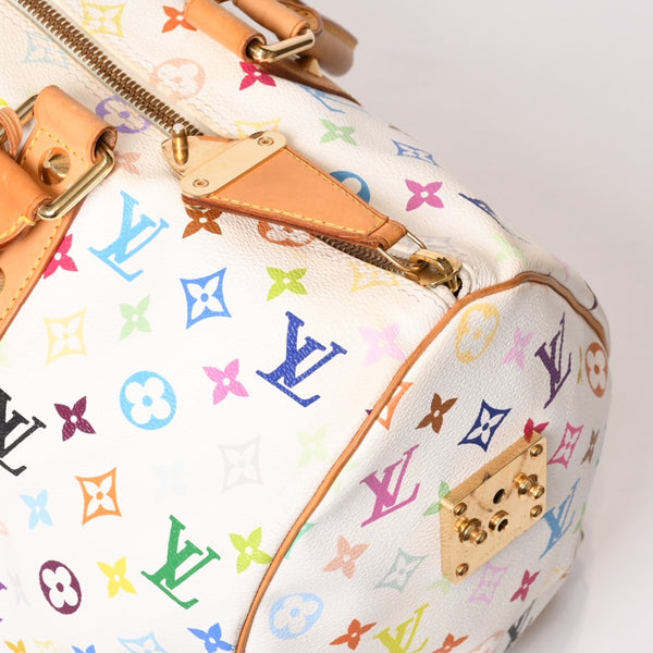 LOUIS VUITTON ルイヴィトン キーポル45 ボストンバッグ M92641 モノグラム マルチカラー ホワイト 村上隆 良品 中古 4b014128