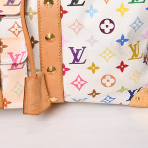 LOUIS VUITTON ルイヴィトン キーポル45 ボストンバッグ M92641 モノグラム マルチカラー ホワイト 村上隆 良品 中古 4b014128