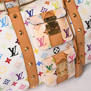 LOUIS VUITTON ルイヴィトン キーポル45 ボストンバッグ M92641 モノグラム マルチカラー ホワイト 村上隆 良品 中古 4b014128