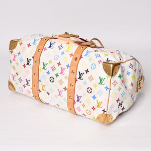 LOUIS VUITTON ルイヴィトン キーポル45 ボストンバッグ M92641 モノグラム マルチカラー ホワイト 村上隆 良品 中古 4b014128