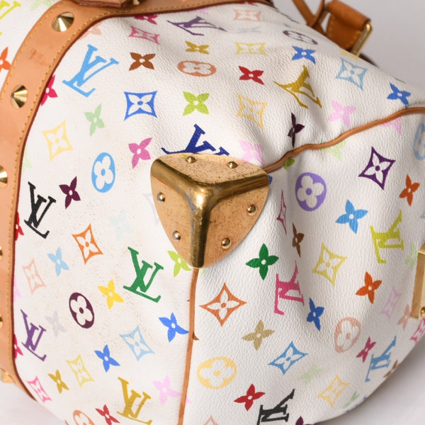 LOUIS VUITTON ルイヴィトン キーポル45 ボストンバッグ M92641 モノグラム マルチカラー ホワイト 村上隆 良品 中古 4b014128