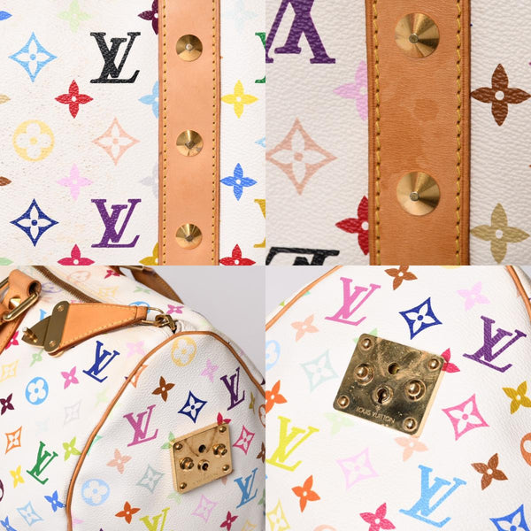 LOUIS VUITTON ルイヴィトン キーポル45 ボストンバッグ M92641 モノグラム マルチカラー ホワイト 村上隆 良品 中古 4b014128