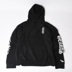 CHROME HEARTS クロムハーツ プルオーバーフーディー サイズL オールドイングリッシュ ブラック ホワイト シルバー925 美品 中古 4b014144