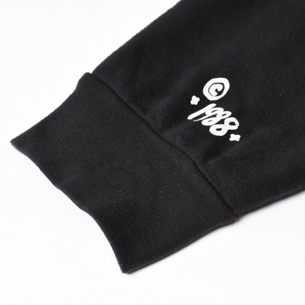 CHROME HEARTS クロムハーツ プルオーバーフーディー サイズL オールドイングリッシュ ブラック ホワイト シルバー925 美品 中古 4b014144