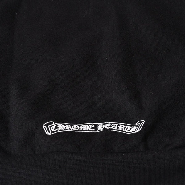 CHROME HEARTS クロムハーツ プルオーバーフーディー サイズL オールドイングリッシュ ブラック ホワイト シルバー925 美品 中古 4b014144