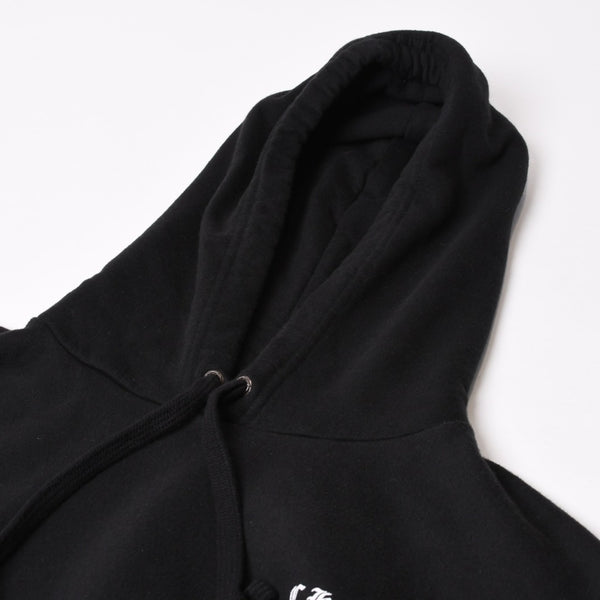 CHROME HEARTS クロムハーツ プルオーバーフーディー サイズL オールドイングリッシュ ブラック ホワイト シルバー925 美品 中古 4b014144