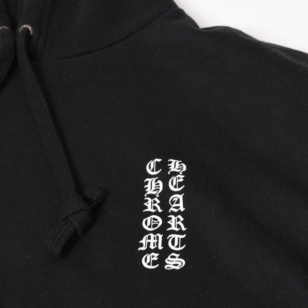 CHROME HEARTS クロムハーツ プルオーバーフーディー サイズL オールドイングリッシュ ブラック ホワイト シルバー925 美品 中古 4b014144