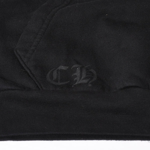CHROME HEARTS クロムハーツ プルオーバーフーディー サイズL オールドイングリッシュ ブラック ホワイト シルバー925 美品 中古 4b014144