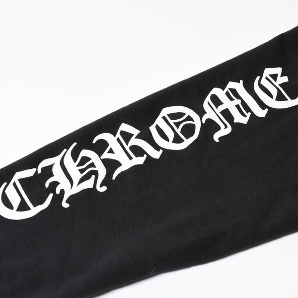 CHROME HEARTS クロムハーツ プルオーバーフーディー サイズL オールドイングリッシュ ブラック ホワイト シルバー925 美品 中古 4b014144