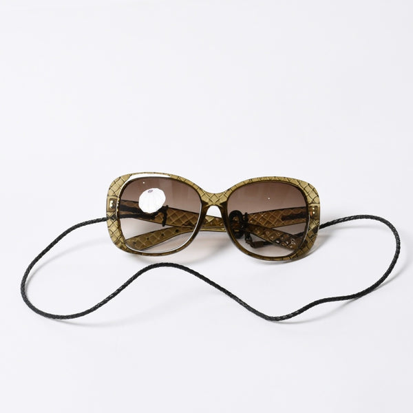 BOTTEGA VENETA ボッテガヴェネタ Sunglasses サングラス カーキ 58□17 135 イタリア製 美品 中古 4a000071