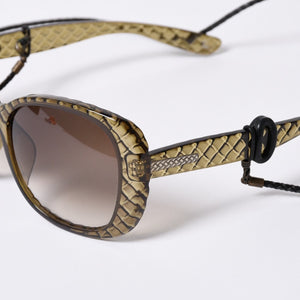 BOTTEGA VENETA ボッテガヴェネタ Sunglasses サングラス カーキ 58□17 135 イタリア製 美品 中古 4a000071