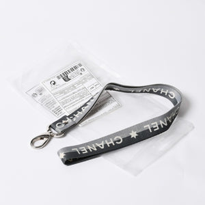 CHANEL シャネル スポーツライン ネックストラップ キーホルダー ココマーク ロゴ グレー シルバー 美品 中古 4b014154