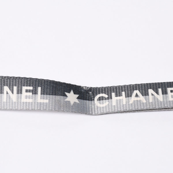 CHANEL シャネル スポーツライン ネックストラップ キーホルダー ココマーク ロゴ グレー シルバー 美品 中古 4b014154
