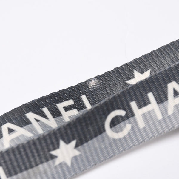 CHANEL シャネル スポーツライン ネックストラップ キーホルダー ココマーク ロゴ グレー シルバー 美品 中古 4b014154