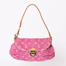 画像をギャラリービューアに読み込む, 極美品 LOUIS VUITTON ルイヴィトン ミニプリーティ ワンショルダーバッグ M95216 モノグラム デニム ピンク 中古 4b014178