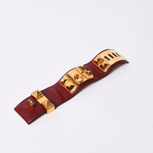 画像をギャラリービューアに読み込む, 新品同様 HERMES エルメス Collier de Chien コリエ ド シアン ブレスレット 重量約118.61g □Q刻印 サイズS ボルドー ゴールド 中古 4b014196