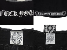 画像をギャラリービューアに読み込む, CHROME HEARTS クロムハーツ FUCK YOU クロス バック プリント タンクトップ ブラック コットン サイズL 美品 中古 4b001420