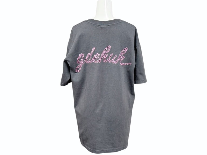 GOOD ENOUGH G Logo Embroidery Flower Pattern Back Print Short Sleeve T-shirt Logo 90s Gray Size M Cotton Good Condition Used 4b001427