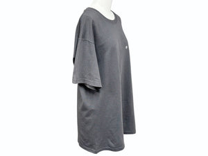 GOOD ENOUGH グッドイナフ G Logo 刺繍 フラワー柄 バックプリント 半袖Tシャツ ロゴ 90s グレー サイズM コットン 美品 中古 4b001427