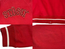 Load image into Gallery viewer, STUSSY AUTHENTIC GEAR オールド ステューシー オーセンティック ギア 90's スタジャン ジャケット レッド サイズM 美品 中古 4b001434
