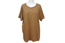 画像をギャラリービューアに読み込む, VISVIM ビズビム DOUBLE SCOOP HENLEY ヘンリーネック 半袖Tシャツ 0112105010007 ブラウン サイズ3 美品 中古 4b001441
