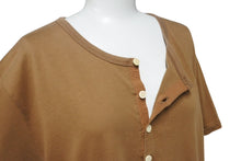 画像をギャラリービューアに読み込む, VISVIM ビズビム DOUBLE SCOOP HENLEY ヘンリーネック 半袖Tシャツ 0112105010007 ブラウン サイズ3 美品 中古 4b001441