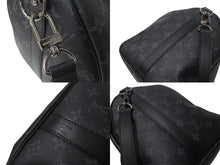 画像をギャラリービューアに読み込む, 極美品 LOUIS VUITTON ルイヴィトン エクリプス キーポル バンドリエール45 ボストンバッグ M40569 シルバー金具 ブラック 中古 4b001448