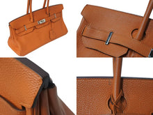 Load image into Gallery viewer, ゴルチェ期 HERMES エルメス ショルダーバーキン オレンジ トリヨンクレマンス ◻︎O刻 シルバー金具 美品 中古 4b001459