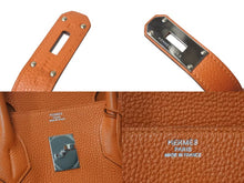 Load image into Gallery viewer, ゴルチェ期 HERMES エルメス ショルダーバーキン オレンジ トリヨンクレマンス ◻︎O刻 シルバー金具 美品 中古 4b001459