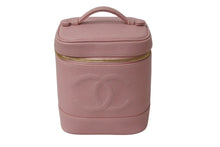 Load image into Gallery viewer, CHANEL シャネル ココマーク バニティバッグ ハンドバッグ 9番台 縦型 キャビアスキン ピンク ゴールド金具 美品 中古 4b001466