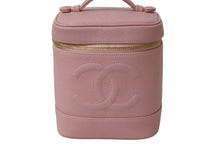 Load image into Gallery viewer, CHANEL シャネル ココマーク バニティバッグ ハンドバッグ 9番台 縦型 キャビアスキン ピンク ゴールド金具 美品 中古 4b001466