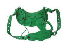 画像をギャラリービューアに読み込む, 極美品 BALENCIAGA バレンシアガ ショルダーバッグ 671309 ル カゴールXS グリーン レザー アンティークシルバー金具 中古 4b001471