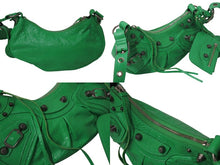 画像をギャラリービューアに読み込む, 極美品 BALENCIAGA バレンシアガ ショルダーバッグ 671309 ル カゴールXS グリーン レザー アンティークシルバー金具 中古 4b001471