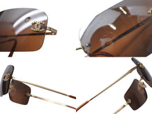 Load image into Gallery viewer, CHANEL シャネル リムレス サングラス ココマーク ラインストーン グラデーション 4017-D サイズ62□15 120 美品 中古 4b001477