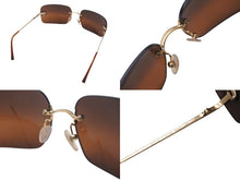 Load image into Gallery viewer, CHANEL シャネル リムレス サングラス ココマーク ラインストーン グラデーション 4017-D サイズ62□15 120 美品 中古 4b001477