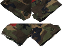 画像をギャラリービューアに読み込む, OFF WHITE オフホワイト 15AW バックアローカモ柄ミリタリージャケットブルゾン コットン グリーン レッド サイズXXS 美品 中古 4b001480