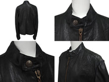 画像をギャラリービューアに読み込む, Just Cavalli ジャストカヴァリ 刺繍 デザイン レザー ジャケット ブラック ゴールド 虎柄 アウター サイズM 美品 中古 4b001481