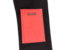 Load image into Gallery viewer, 極美品 RAF SIMONS ラフシモンズ AW18 2CB GHB Black Denim Regular デニムパンツ ブラック レッド グリーン サイズ30 中古 4b001482
