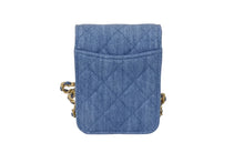 Load image into Gallery viewer, 新品未使用 CHANEL シャネル ミニ チェーンショルダーバッグ ランダム番台 デニム キルティング ココマーク インディゴブルー 中古 4b000015