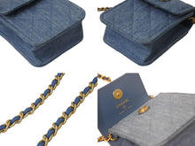 Load image into Gallery viewer, 新品未使用 CHANEL シャネル ミニ チェーンショルダーバッグ ランダム番台 デニム キルティング ココマーク インディゴブルー 中古 4b000015