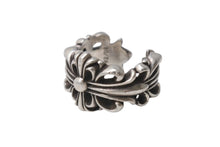 画像をギャラリービューアに読み込む, CHROME HEARTS クロムハーツ ダブルフローラルクロスリング 指輪 サイズ14号 重量約15.4g シルバー925 美品 中古 4b001506