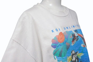VINTAGE Vintage KOI UNLIMITED Koi Short Sleeve T-shirt Tops Cotton White Multicolor Size L Good Condition Used 4b001526