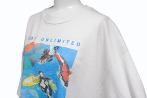 VINTAGE Vintage KOI UNLIMITED Koi Short Sleeve T-shirt Tops Cotton White Multicolor Size L Good Condition Used 4b001526