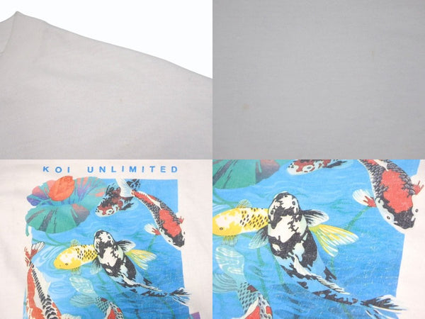 VINTAGE Vintage KOI UNLIMITED Koi Short Sleeve T-shirt Tops Cotton White Multicolor Size L Good Condition Used 4b001526