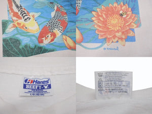 VINTAGE Vintage KOI UNLIMITED Koi Short Sleeve T-shirt Tops Cotton White Multicolor Size L Good Condition Used 4b001526