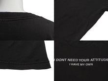 画像をギャラリービューアに読み込む, VINTAGE ヴィンテージ I DONT NEED YOUR ATTITUDE I HAVE MY OWN メッセージTシャツ サイズXL フェードブラック 美品 中古 4b001528