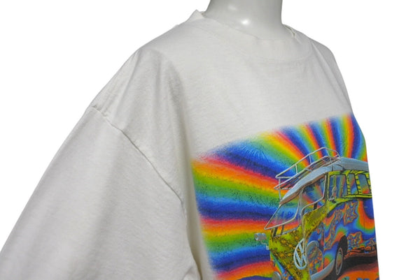 VINTAGE ヴィンテージ 90's Volkswagen Magic Bus フォルクスワーゲン マジックバス ワゴンバス Tシャツ サイズL ホワイト 美品 中古 4b001542