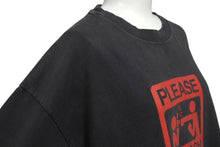 画像をギャラリービューアに読み込む, VINTAGE ヴィンテージ PLEASE NO FLASH PHOTOGRAPHY Tシャツ サイズL メッセージ プリント フェードブラック 美品 中古 4b001538