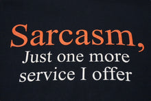画像をギャラリービューアに読み込む, VINTAGE ヴィンテージ 00's Sarcasm サーカズム メッセージTシャツ サイズL プリント ブラック ホワイト レッド 美品 中古 4b001539